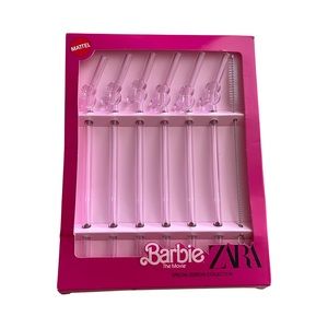 Barbie Set Plastic Straws 🩷 by MATTEL
